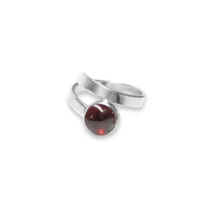 Sterling silver and 8mm Garnet ring